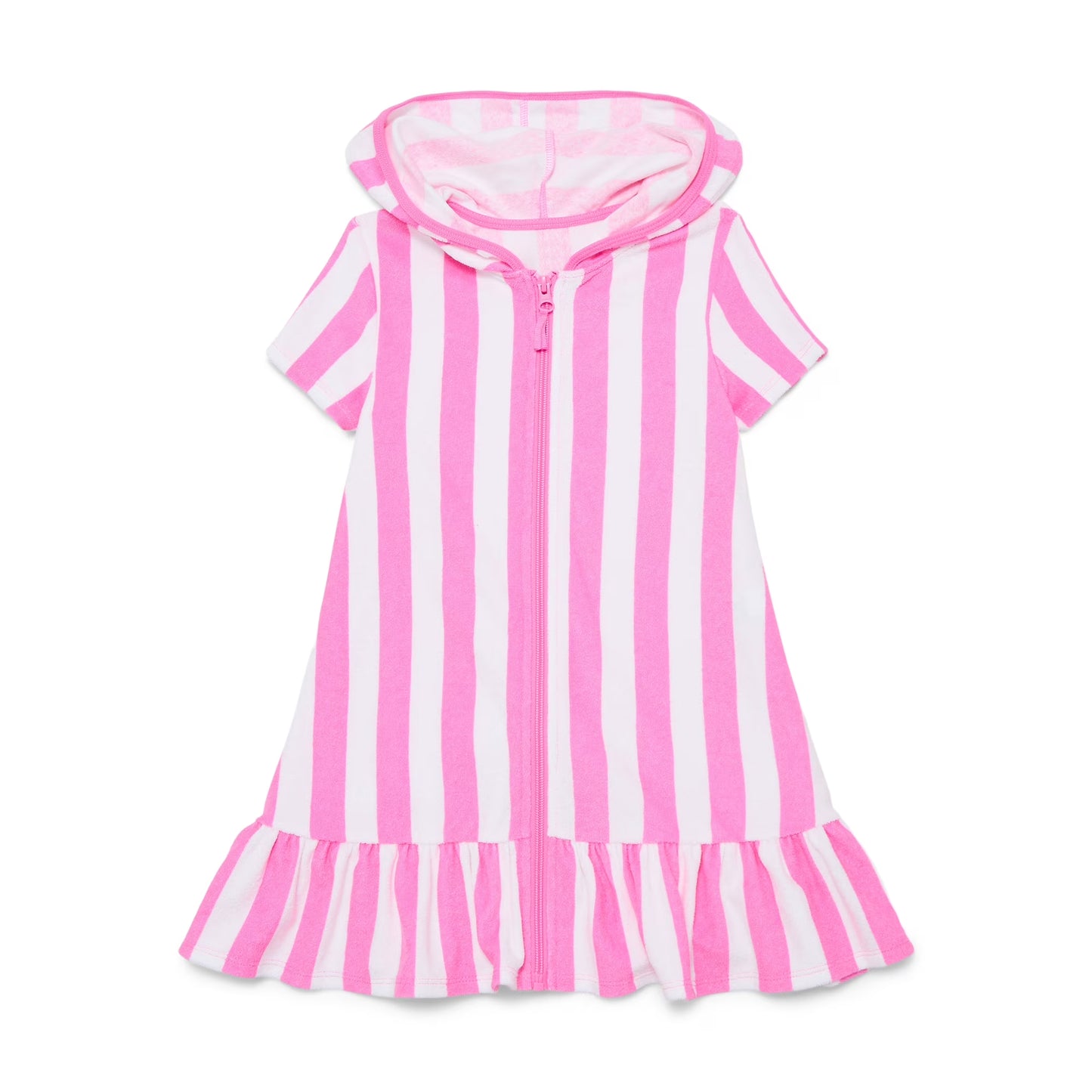 5.7 GSD4206 Preorder Pink Stripes Zipper Hoodie Girls Yoga Dress
