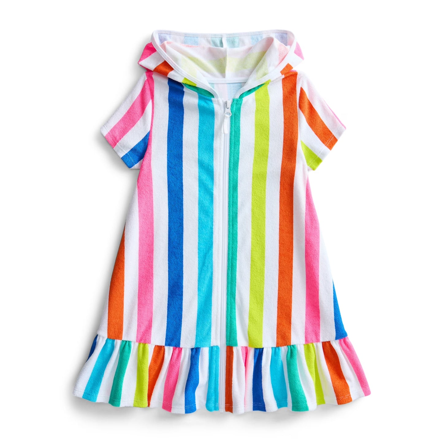 5.7 GSD4207 Preorder Colorful Stripes Zipper Hoodie Girls Yoga Dress
