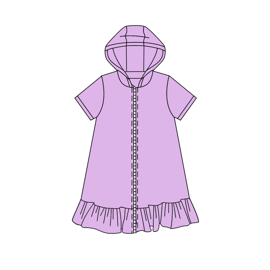 5.7 GSD4208 Preorder Purple Zipper Hoodie Girls Yoga Dress