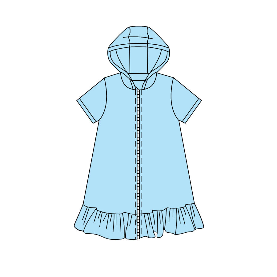 5.7 GSD4209 Preorder Blue Zipper Hoodie Girls Yoga Dress