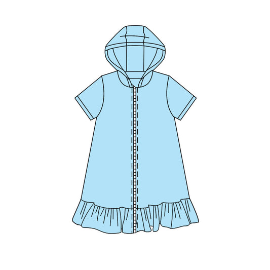 5.7 GSD4209 Preorder Blue Zipper Hoodie Girls Yoga Dress