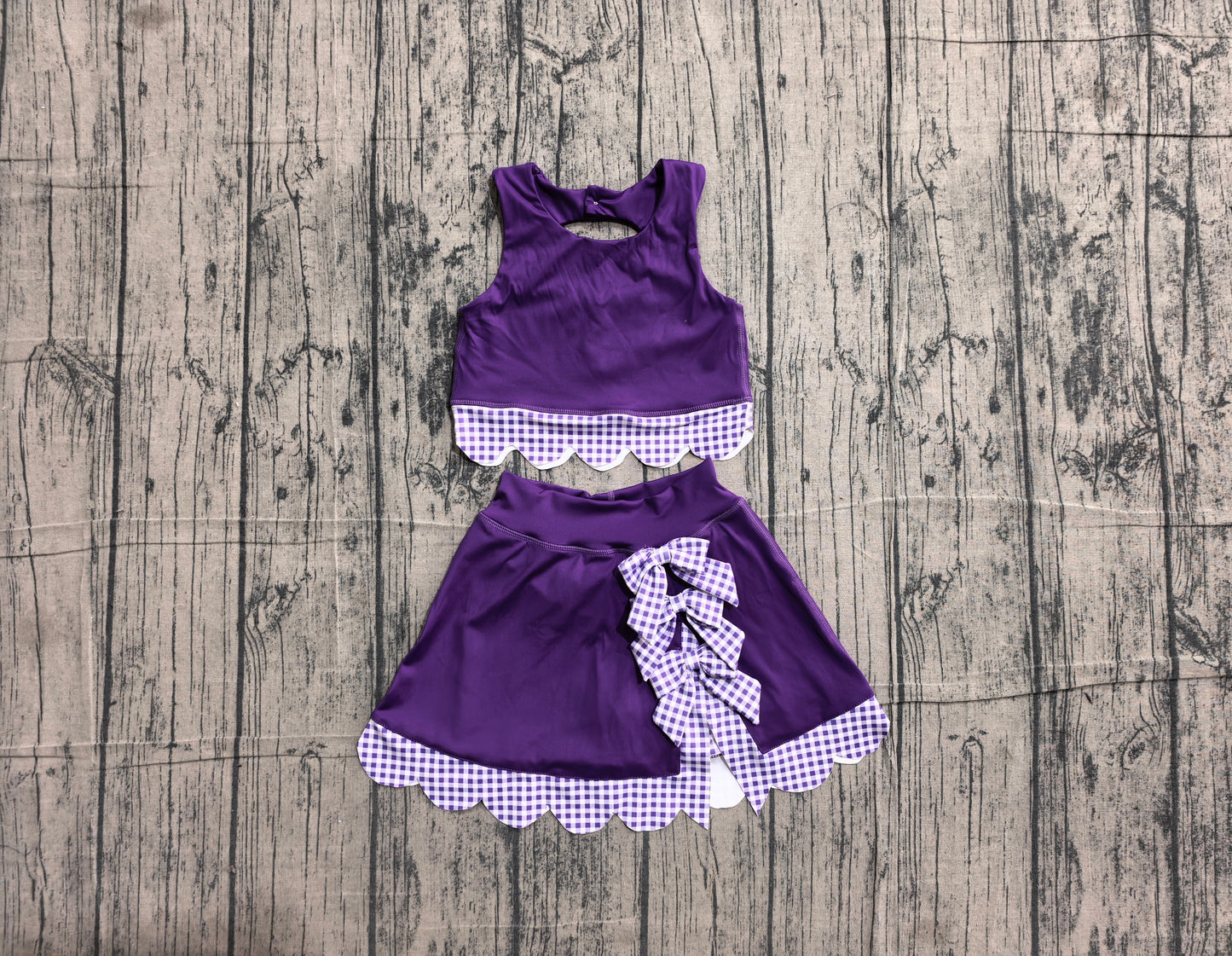 5.13 GSD4225 Baby Girls Purple Tank Top with Scalloped Skort Active Outfit