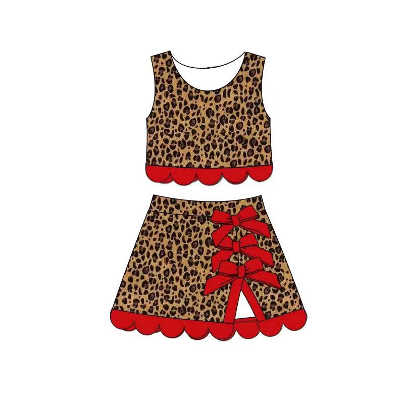 6.18 Baby Girls Leopard Tank Top With Skort Active Outfit Preorder