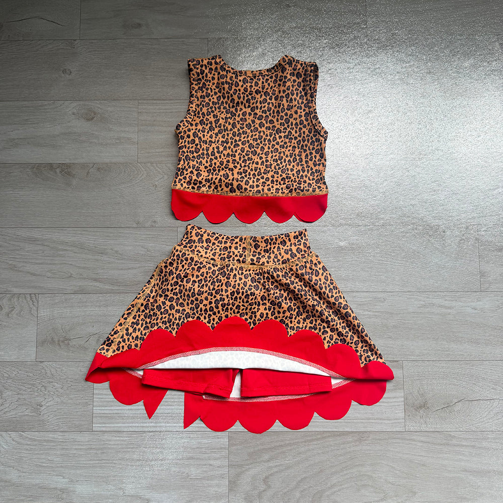 6.18 Baby Girls Leopard Tank Top With Skort Active Outfit Preorder