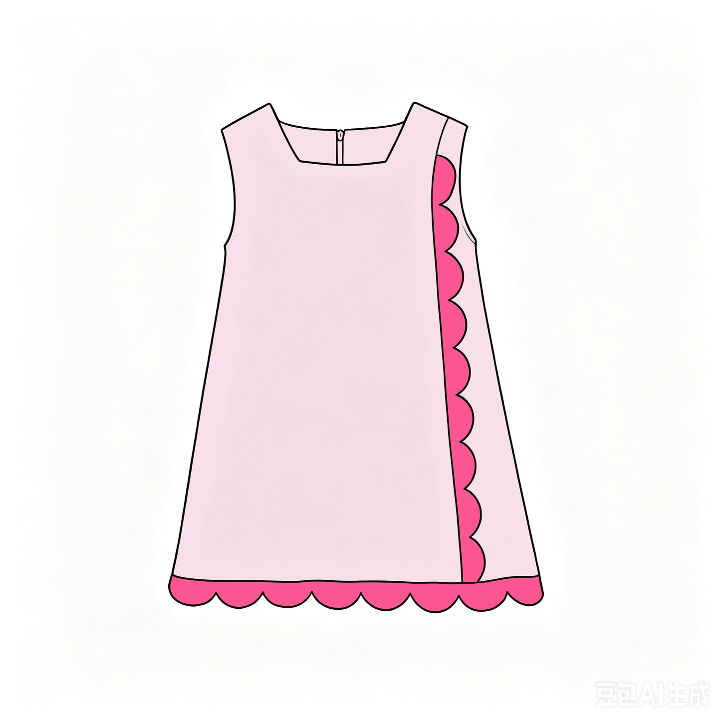 6.18 Baby Girls Light Pink Sleeveless Scalloped  Active Dress Preorder