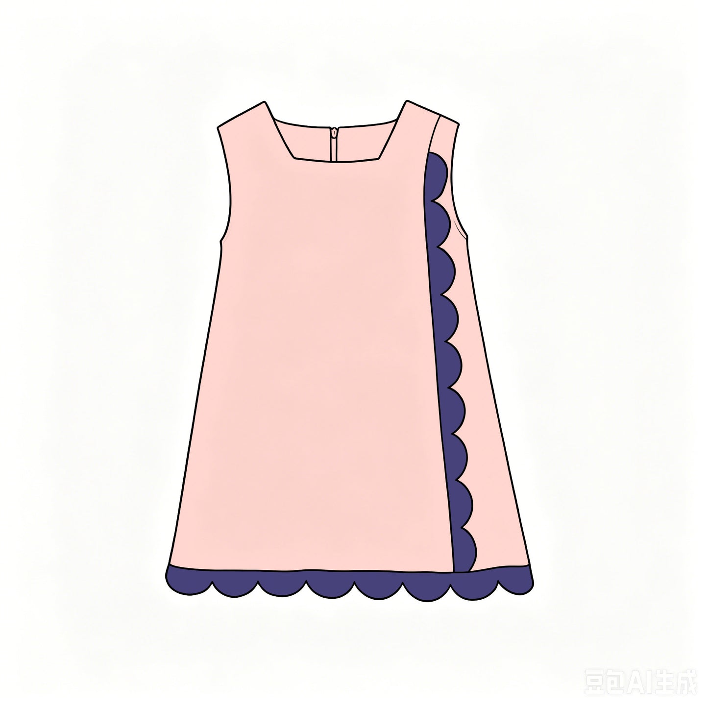6.18 Baby Girls Pink Purple Sleeveless Scalloped  Active Dress Preorder
