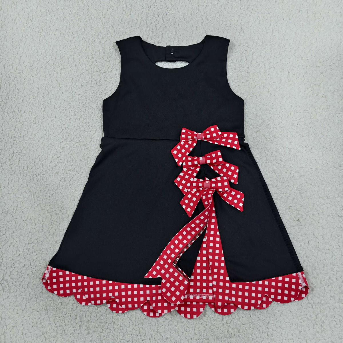 GSD4263 Black Color Active Dress With Bow Girls Yoga Dress