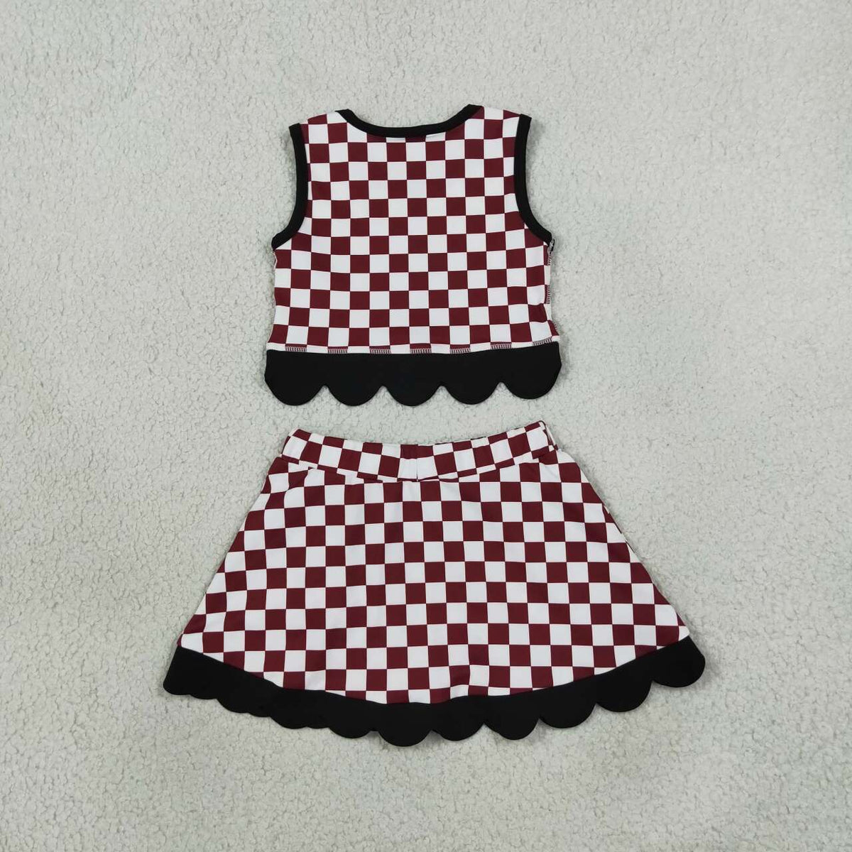 Sibling Kids Girls  Sport Team Scallop Tank Top Skort Active Outfit