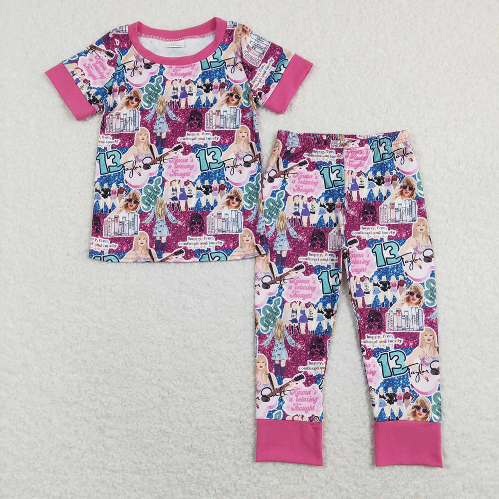 Sibling Baby Girls Singer Shirt Pants Pajamas Clothes Sets