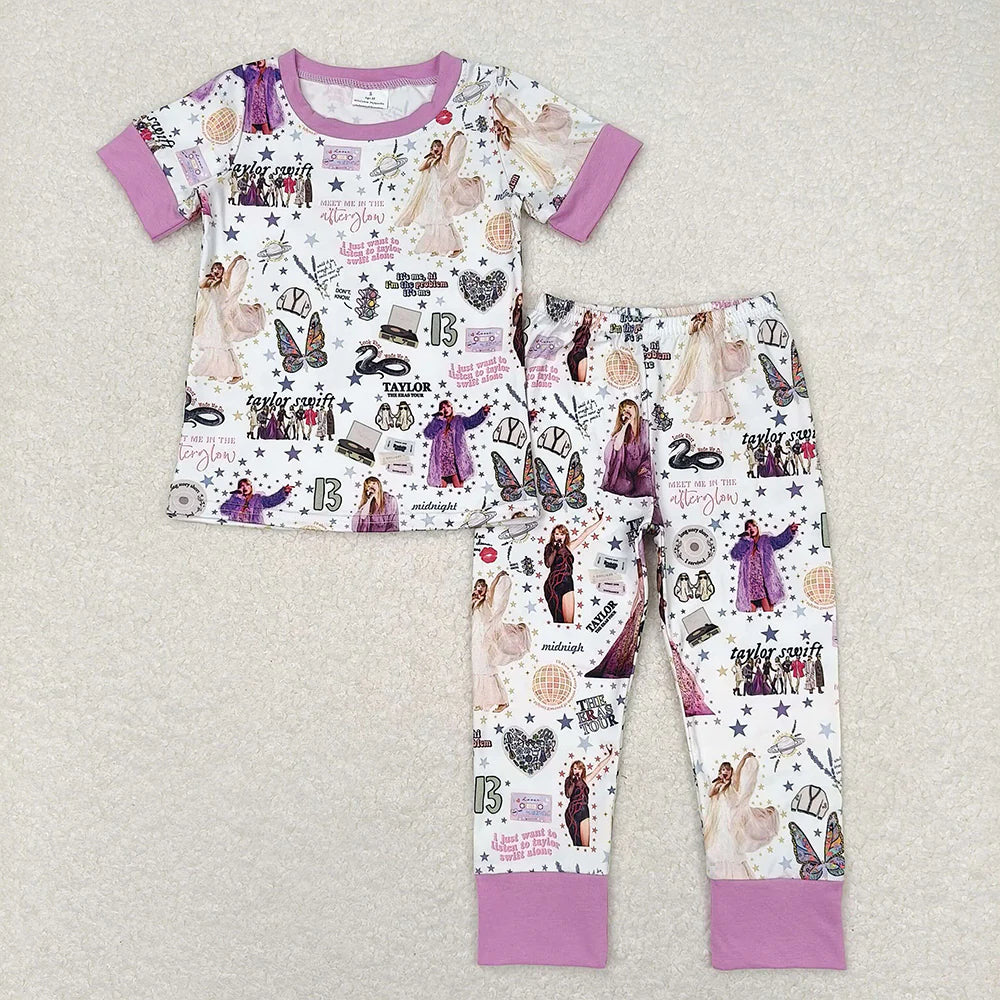 Sibling Baby Girls Singer Shirt Pants Pajamas Clothes Sets