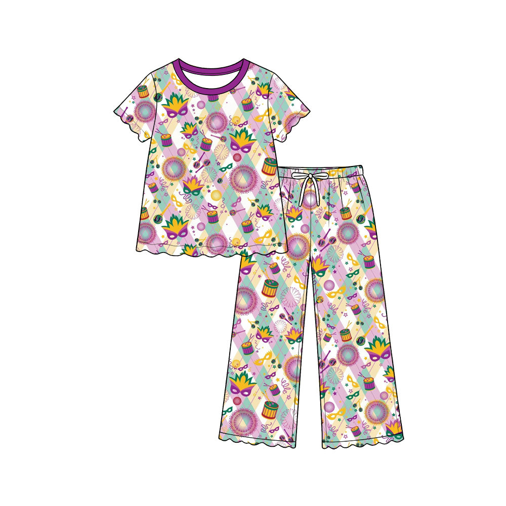 9.17 GSPO2396 Baby Girls Carnival Mask Scallop Outfit