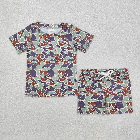 Sibling Baby Girls Short Sleeve Southern Hunting Camo Top Shorts Pajamas Sets