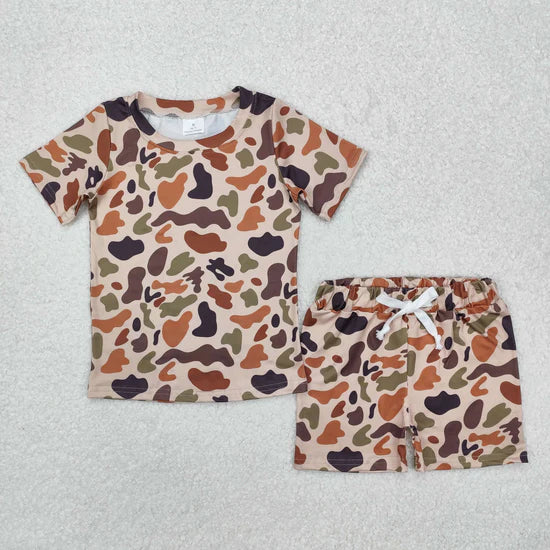 Sibling Baby Girls Short Sleeve Southern Hunting Camo Top Shorts Pajamas Sets