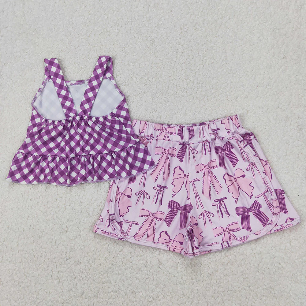 Sibling Baby Girls Summer Straps Top Shorts Clothes Sets