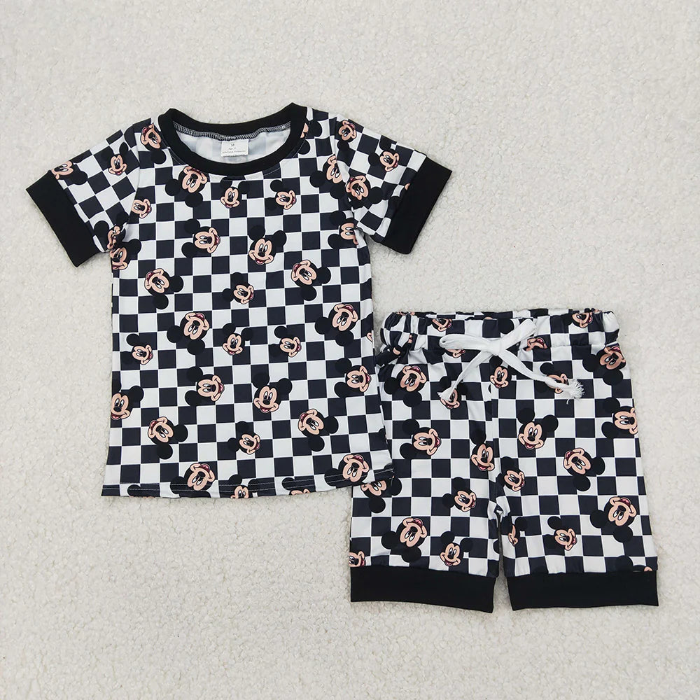 Sibling Baby Girls Cartoon Mouse Top Tee Shorts Pajamas Clothes Sets