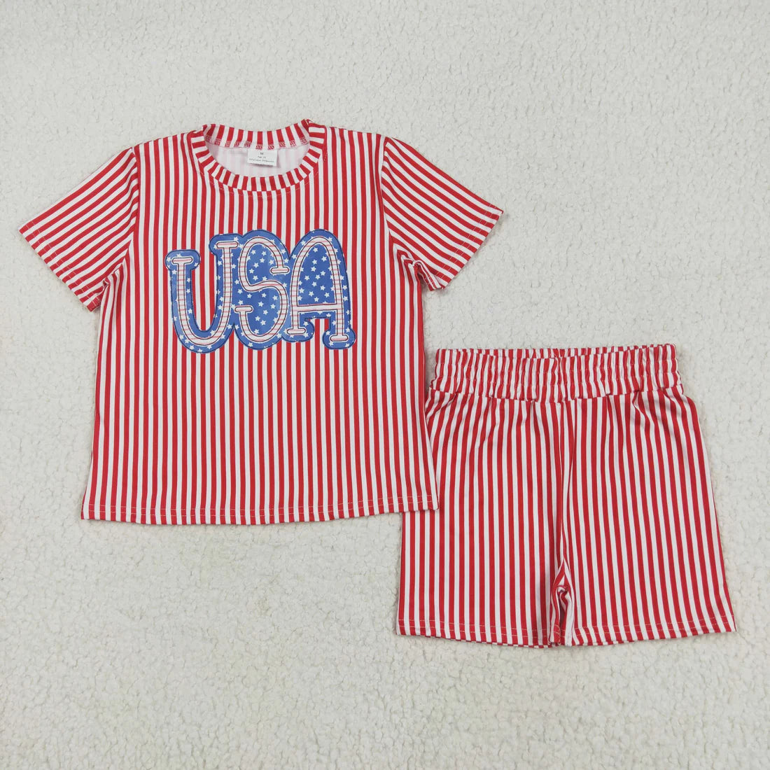 Sibling Baby Girls Summer Stars USA Top Shorts 4th of July Slouchy Pajamas Clothes Sets