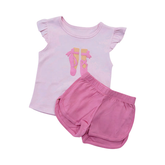3.23  Baby Girls Ballet Pink Top with Shors Outfit