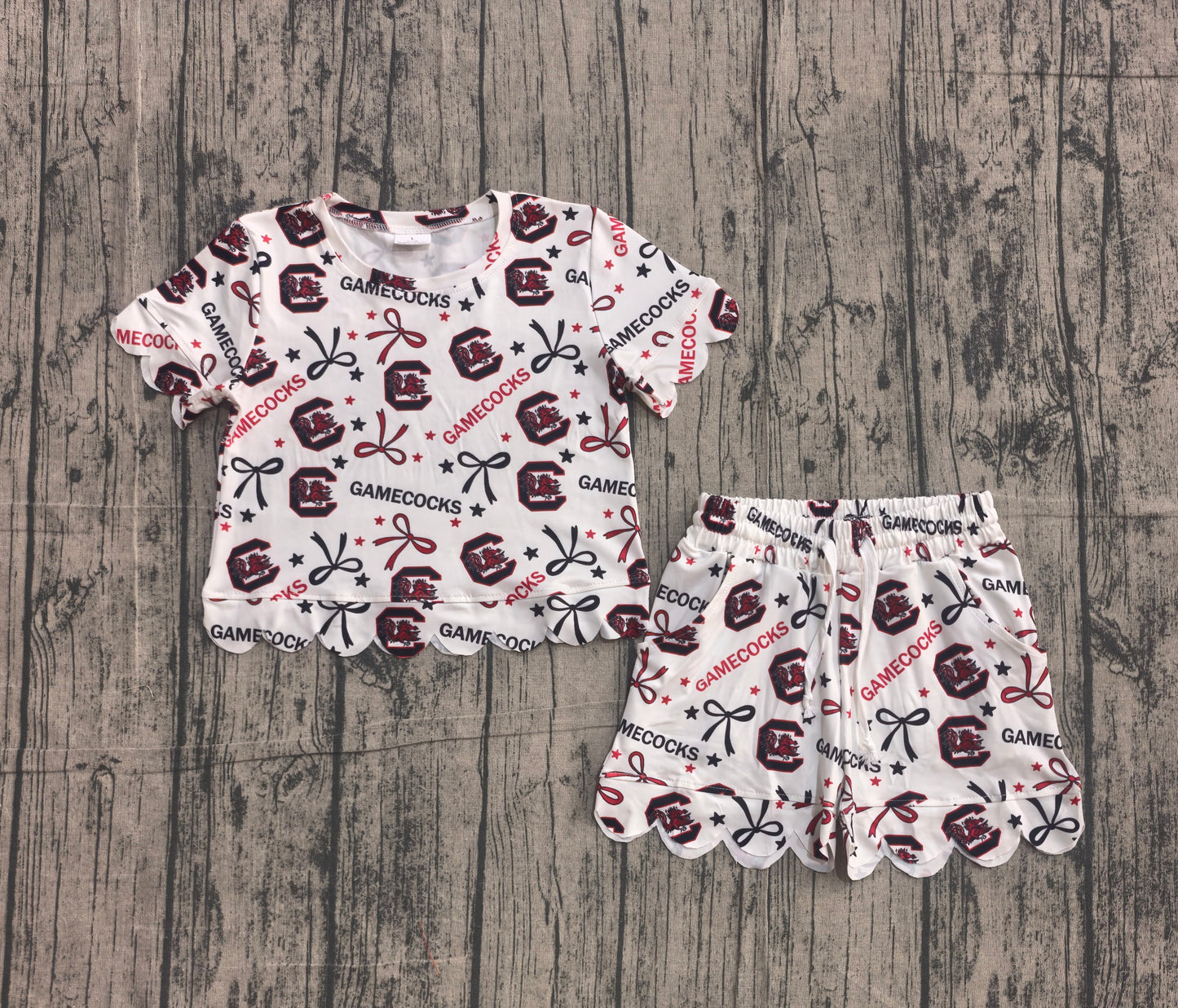Preorder Gamecocks Sport Team Kids Girls Scalloped Sets