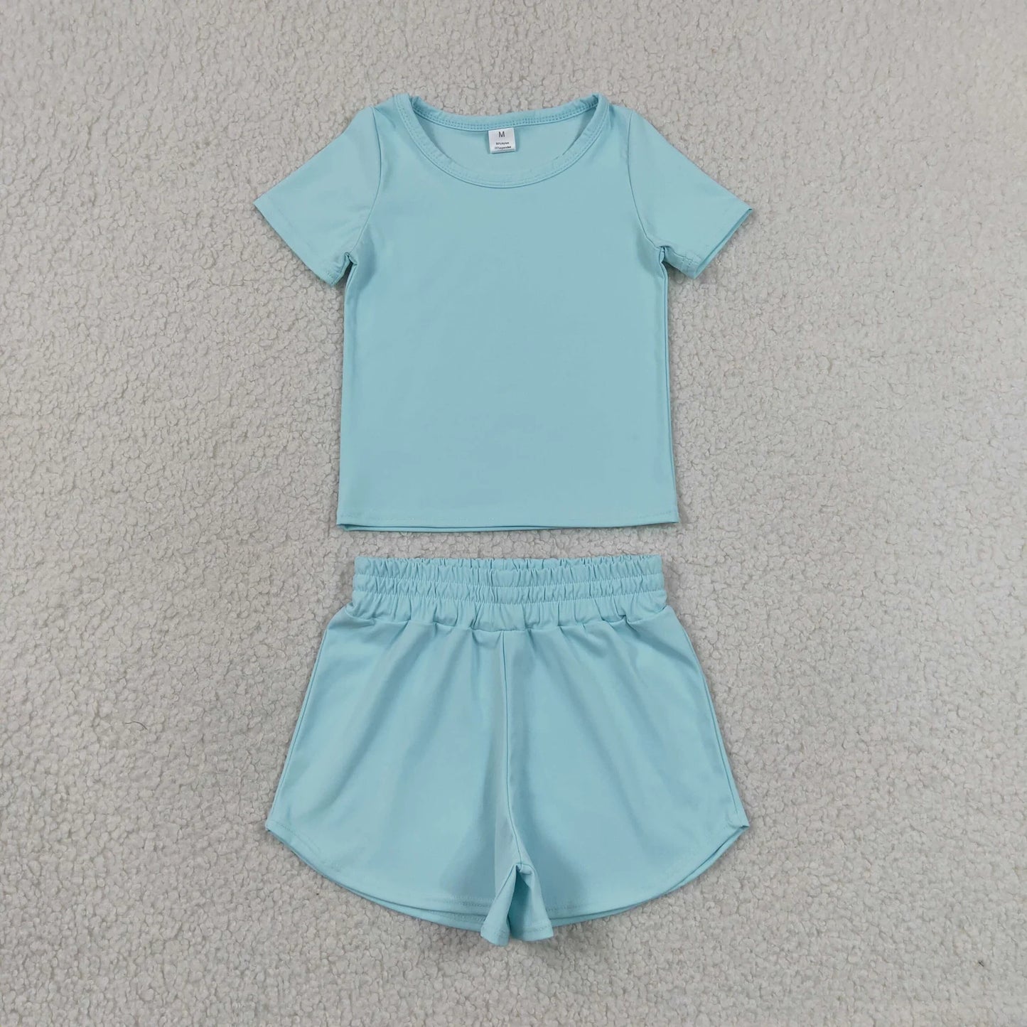 Sibling Baby Girls Colorful Short Sleeve Shirt Top Sport Short Yoga Active Clothes Sets