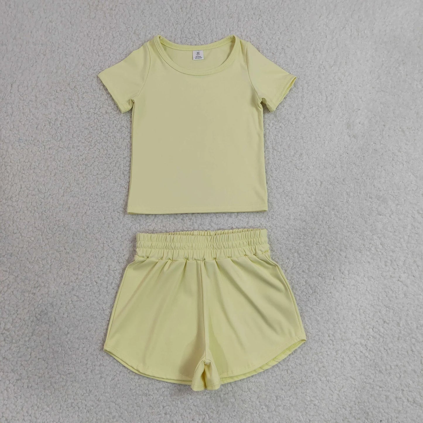 Sibling Baby Girls Colorful Short Sleeve Shirt Top Sport Short Yoga Active Clothes Sets