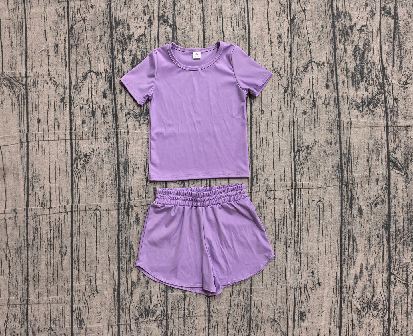 4.15 Toddler Girl Purple 2 Piece Outfit,  Top & Running Shorts Set for Kids Preorder