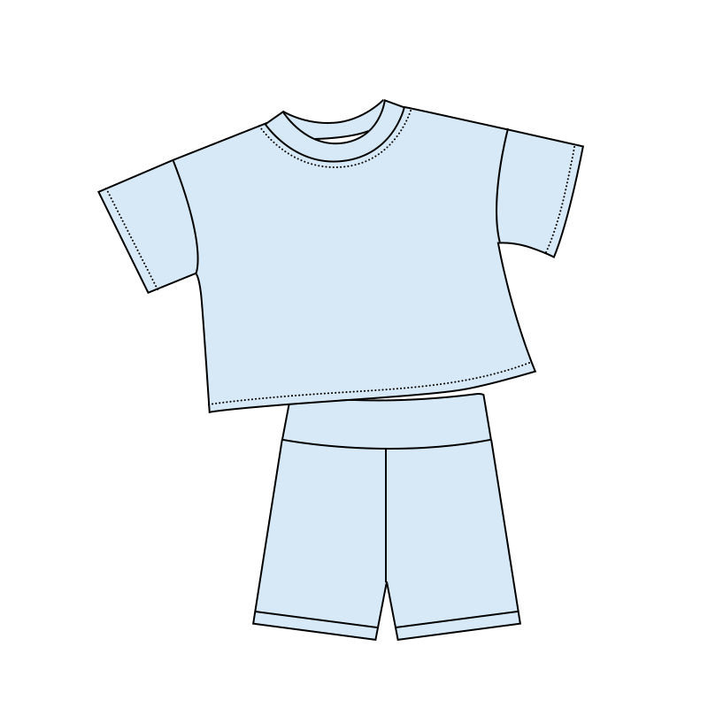 5.6 GSSO3796 Light Blue Baby Girls Summer Clothes Set Preorder
