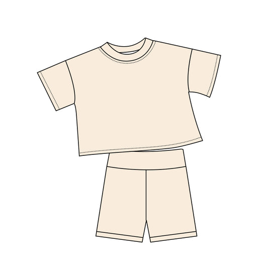 5.6 GSSO3797 Beige Baby Girls Summer Clothes Set Preorder