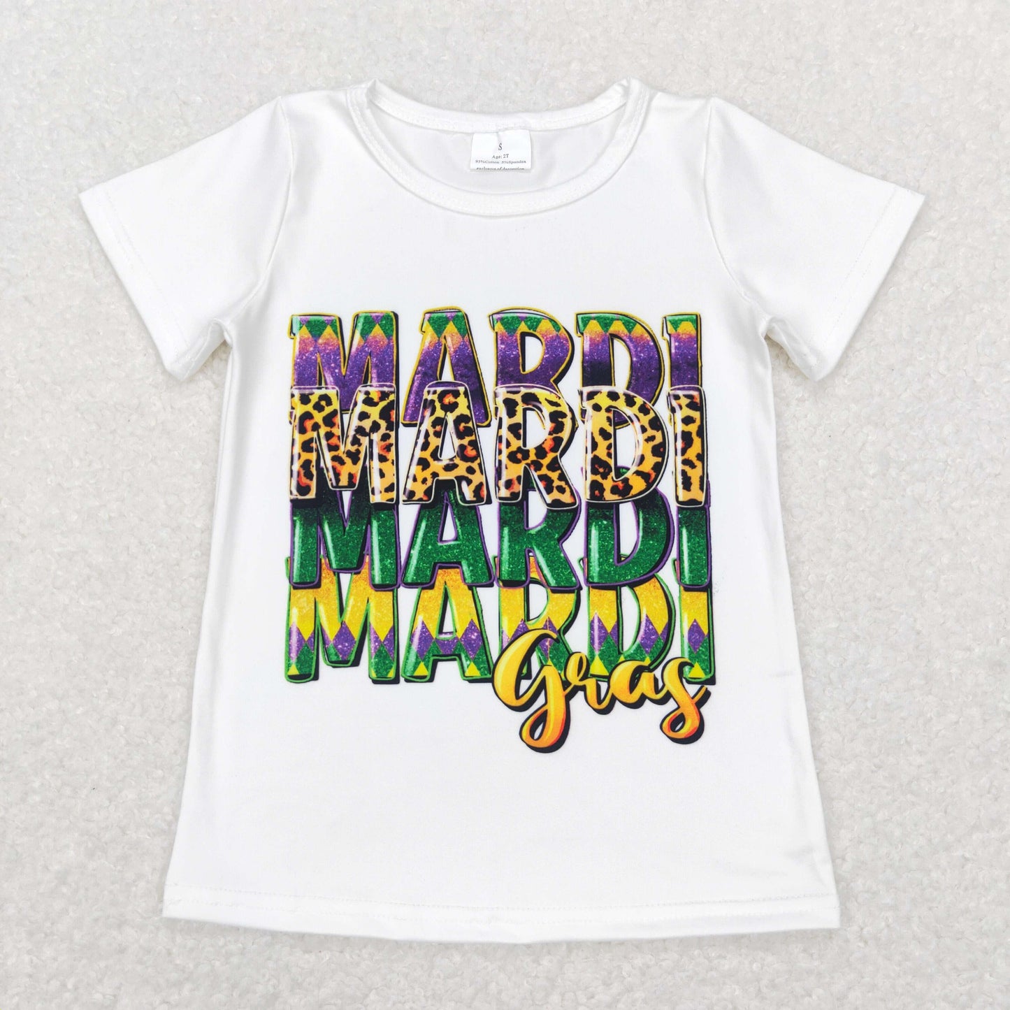 Sibling Baby Boys Girls Short Sleeve Mardigras T-shirts Top