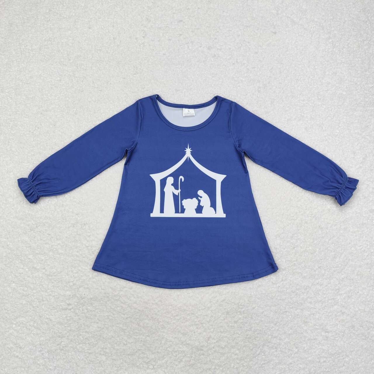 GT0642 Nativity Print Girls Christmas Tee Shirts Top