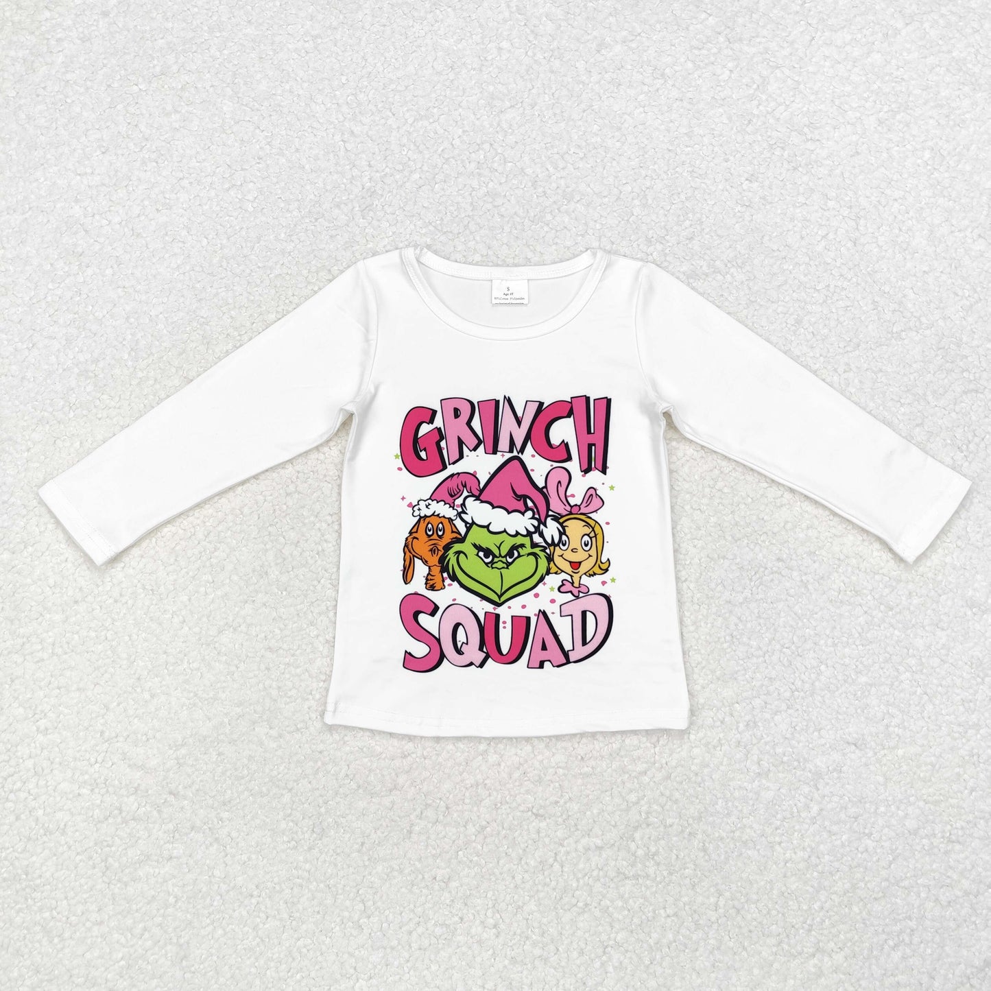 GT0757 Green Frog Print Girls Christmas Tee Shirts Top