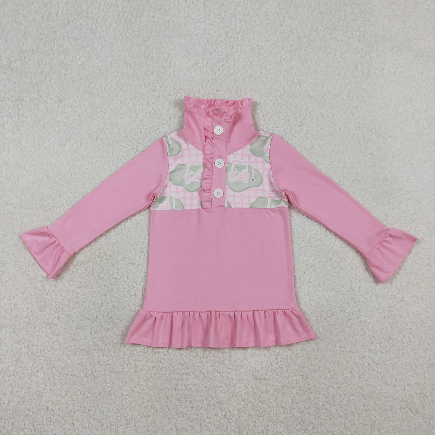 Sibling Baby Boys Girls Long Sleeve Golf Checked Button Pullovers Top