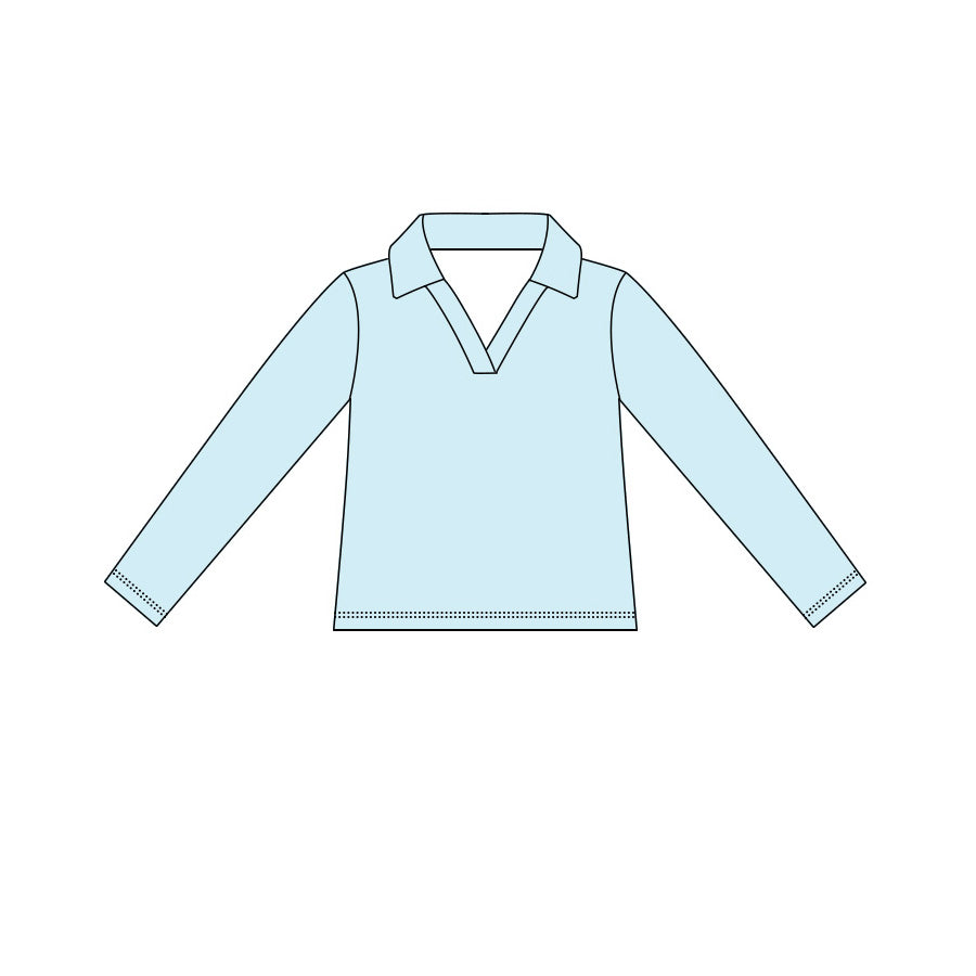 4.15  Kids Girls Light Blue Active Long Sleeve Pullover Top Preorder