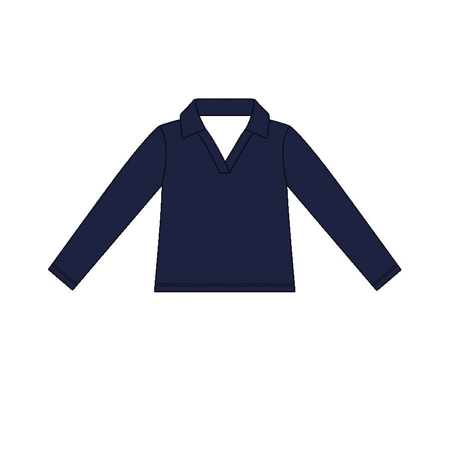 4.15  Kids Girls  navy Active Long Sleeve Pullover Top Preorder