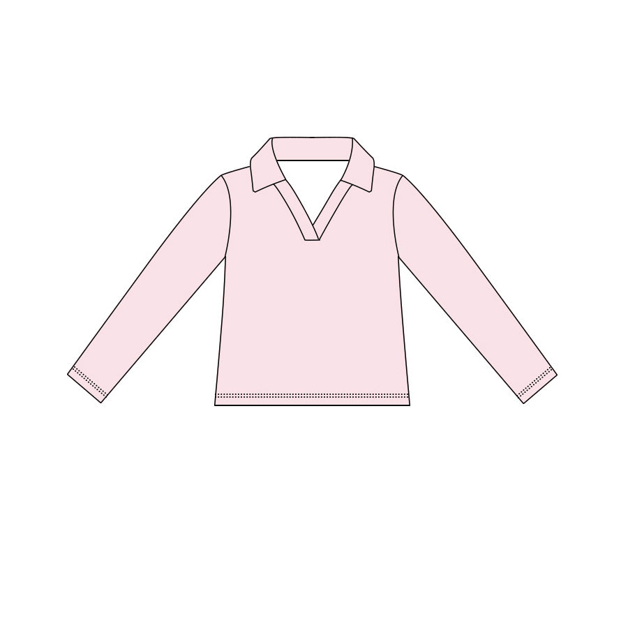 4.15  Kids Girls Pink Active Long Sleeve Pullover Top Preorder