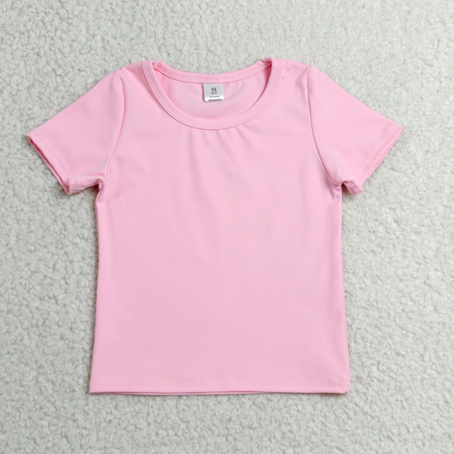 GT1630 Kids Girls Pink Active Short Sleeve Yoga Tee Shirts Top