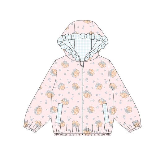 4.22 GT1660 Preorder Pumpkin Pink Girls Full Zipper Hoodie Jacket Top