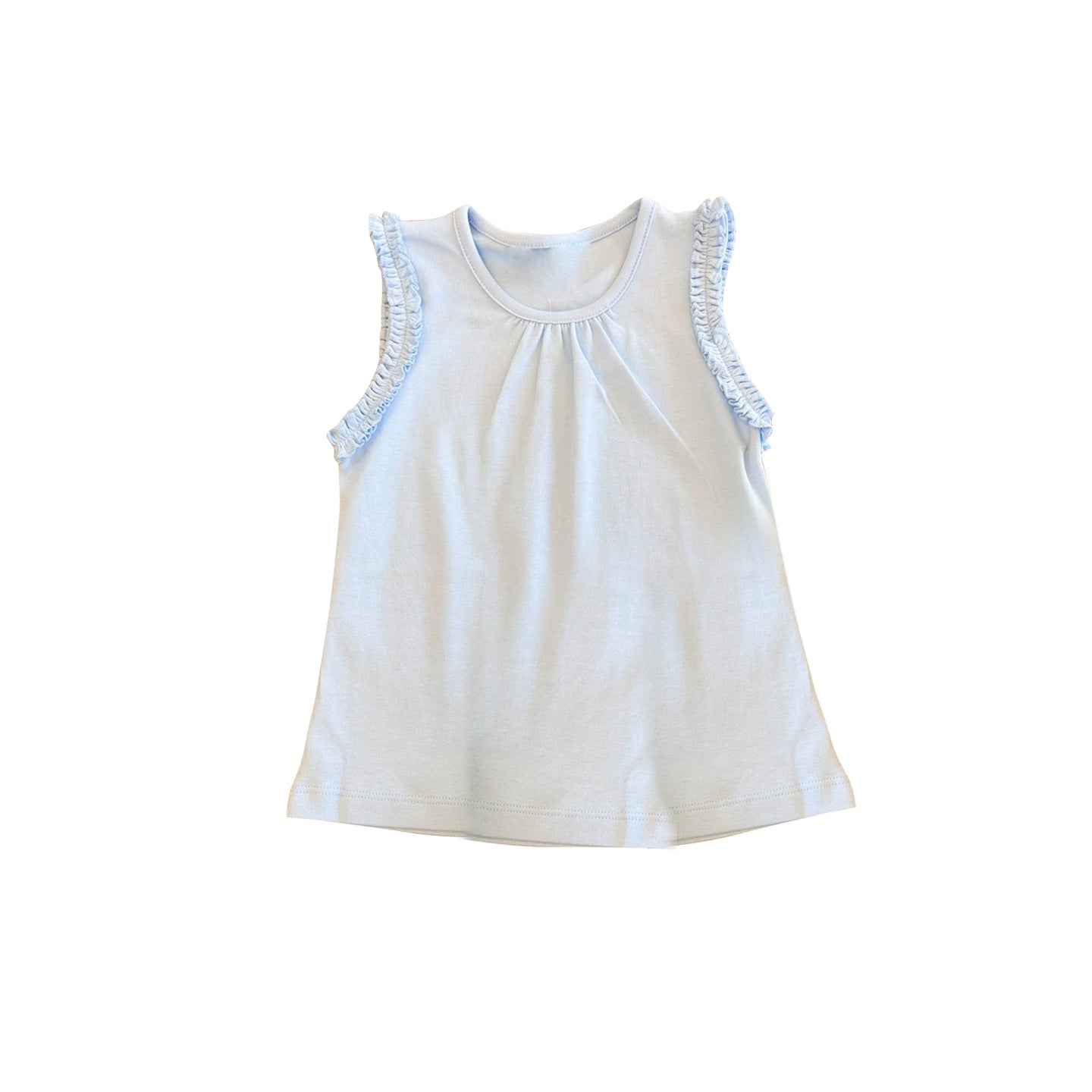 5.9 GT1699 Preorder White Cotton Girls Sleeveless Tee Shirts Top