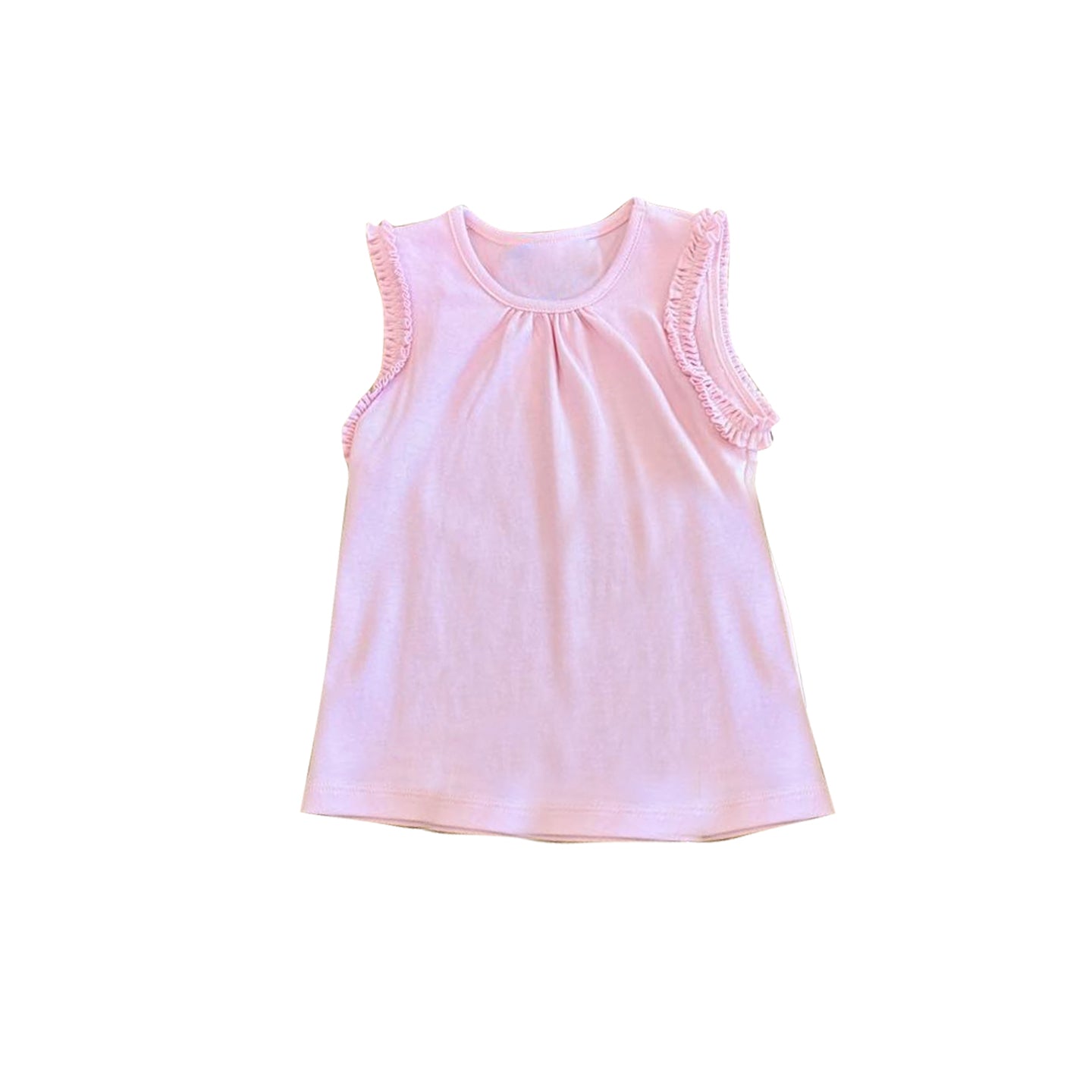 5.9 GT1701 Preorder Pink Cotton Girls Sleeveless Tee Shirts Top