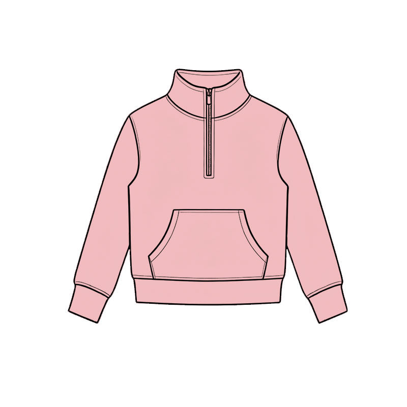 6.30 Preorder Girls Pink Green Long Sleeve Pullover Top