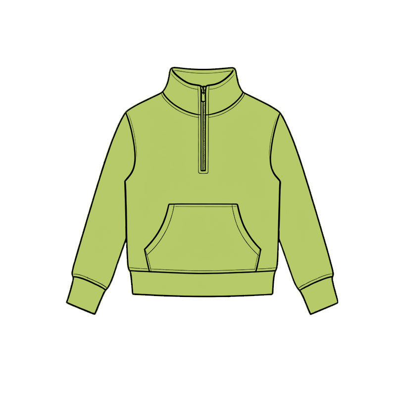 6.30 Preorder Girls Lemon Green Long Sleeve Pullover Top