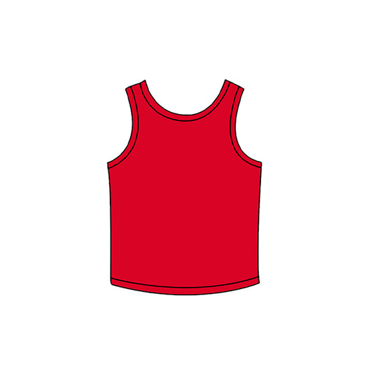 7.2 Preorder Girls Red White Sleeveless Active Tank Top
