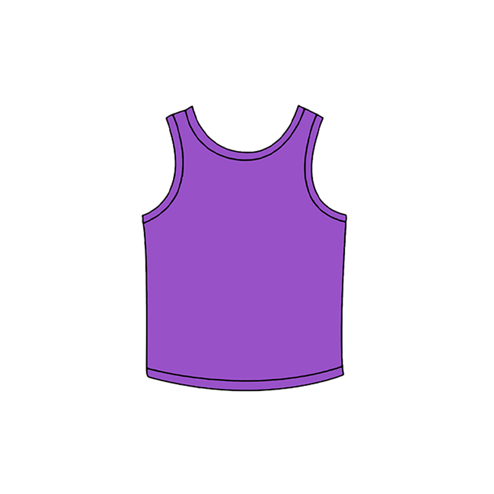 7.2 Preorder Girls Purple White Sleeveless Active Tank Top