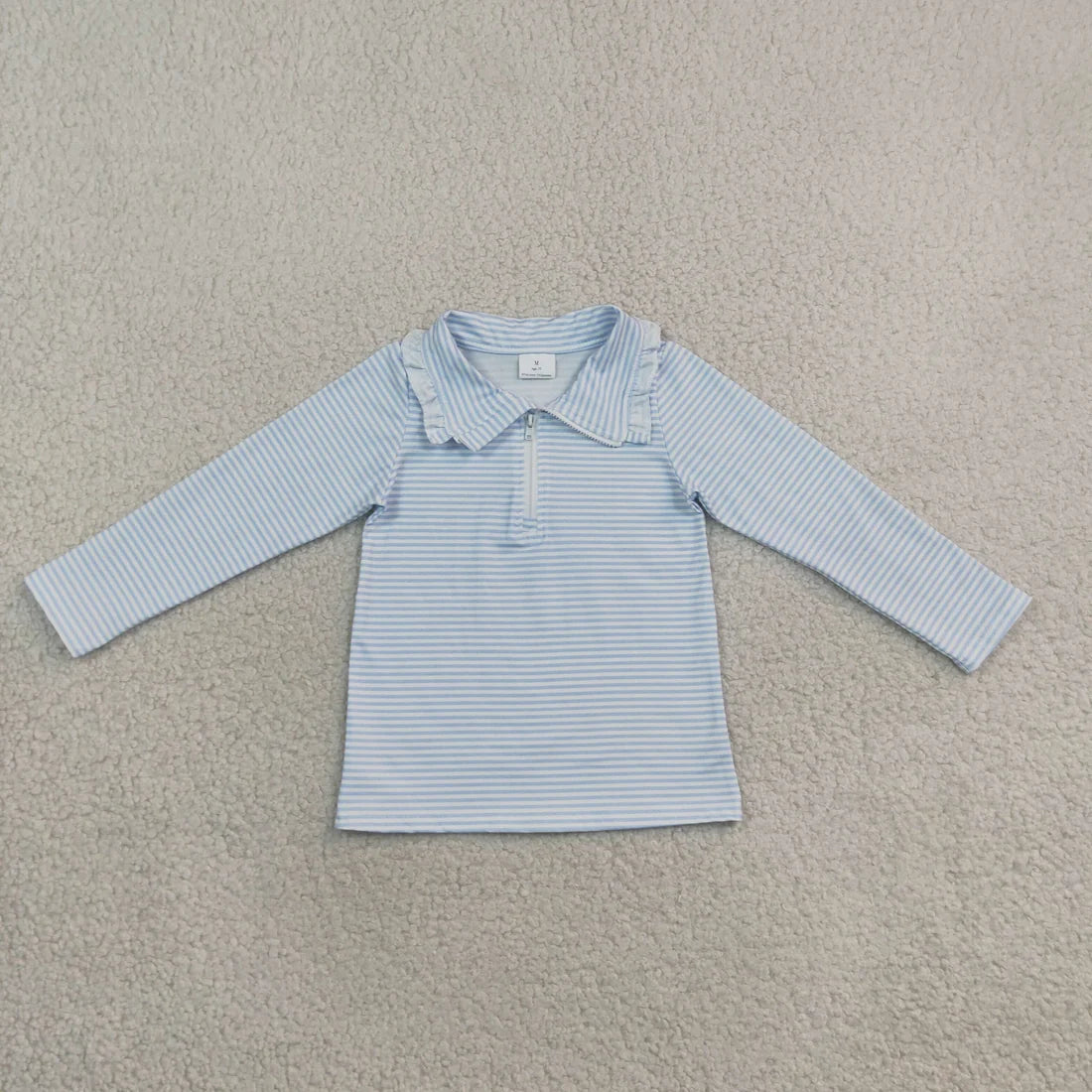 Sibling Baby Girls Boys Striped Long Sleeve Zipper Pullover Top
