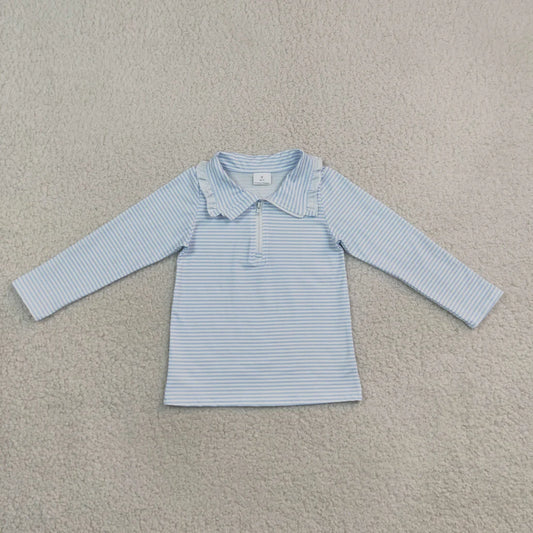 Sibling Baby Girls Boys Striped Long Sleeve Zipper Pullover Top