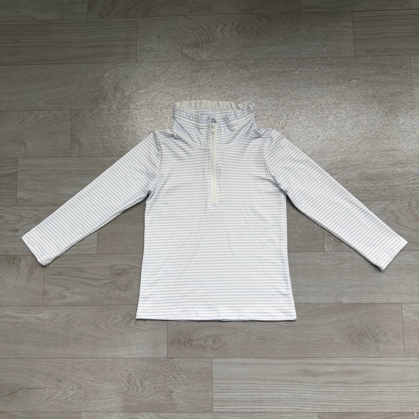 7.6 GT1755 Preorder Kids Girls Blue Long Sleeve Zipper Pullover Top