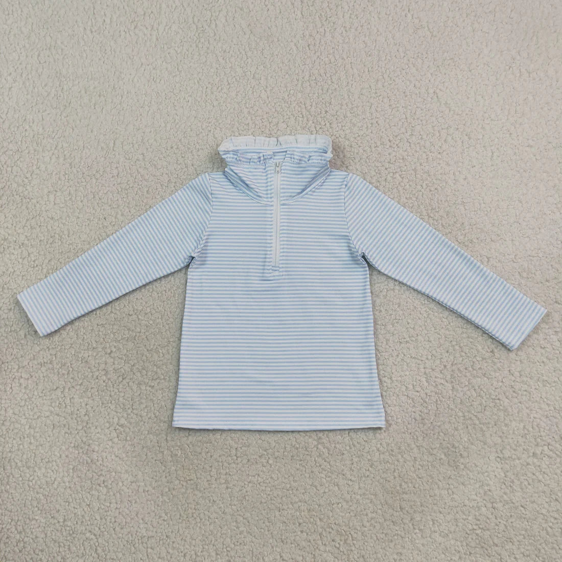 Sibling Baby Girls Boys Striped Long Sleeve Zipper Pullover Top