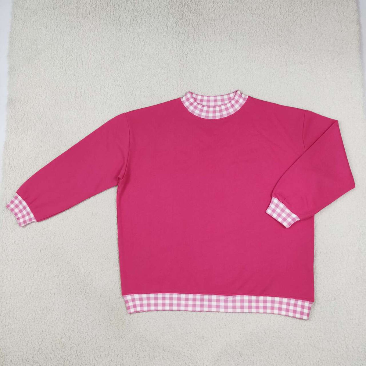 4 Colors Adult Women Long Sleeve Sweater Gingham Choker Tee Shirts Tops