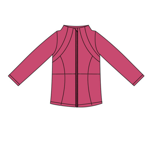 7.22 GT1802 Preorder Hot Pink Color Girls Long Sleeve Zipper Yoga Jacket Top