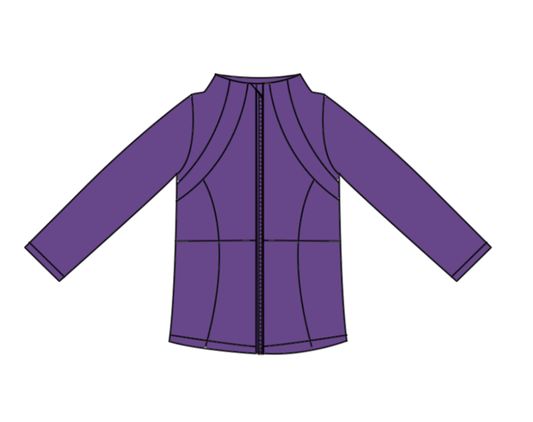 7.22 GT1803 Preorder Purple Color Girls Long Sleeve Zipper Yoga Jacket Top