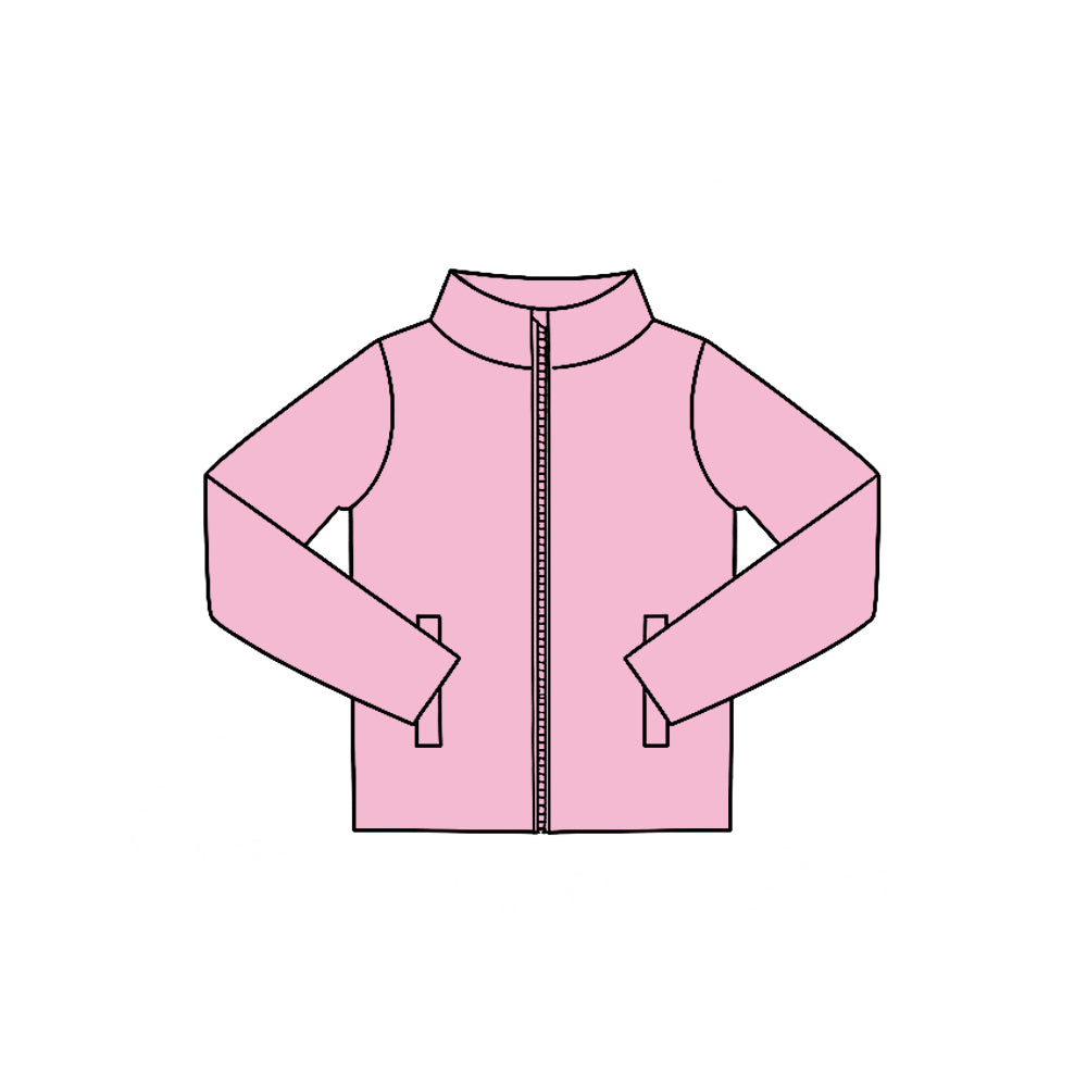 7.29  Preorder  Kids Pink Long Sleeve Zipprt Active Pullover Top